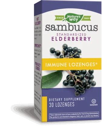 Самбукус Имун таблетки за смучене x 30 НЕЙЧЪРС УЕЙ / Sambucus Standardized Elderberry Immune Lozenges, цена, информация | Arteka