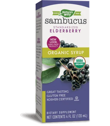 Самбукус Органик сироп x 120 мл НЕЙЧЪРС УЕЙ / Sambucus Organic, цена, информация | Arteka.bg