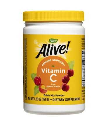 Алайв витамин C 500 мг на прах 120 г НЕЙЧЪРС УЕЙ / ALIVE VITAMIN C WHOLE FOOD COMPLEX NATURE'S WAY / цена, информация