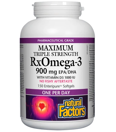 RX Omega-3 Maximum Triple Stength 1425 mg (тройна концентрация 900 mg EPA DHA) + витамин D3 1000 IUх150 софтгел капсули NF