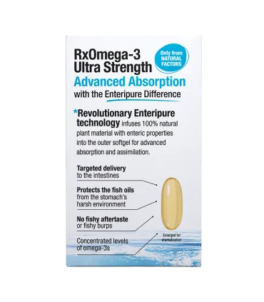 RX Omega-3 Ultra Strength + витамин D3 1000 IU  х 150 софтгел капсули Natural Factors