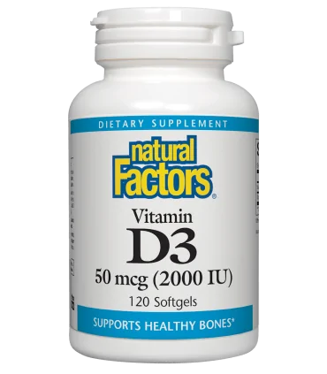 Витамин D3 2000 IU x 120 софтгел капсули Natural Factors