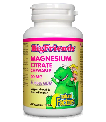 Магнезий Цитрат 50 mg За Деца х 60 дъвчащи таблетки Natural Factors
