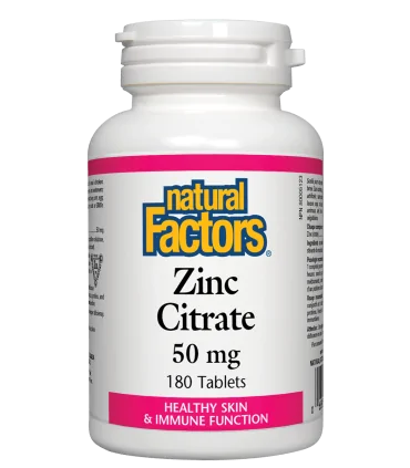 Цинк (Цитрат) 50 mg x 180 таблетки Natural Factors