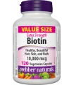 Биотин Extra Strength 10000 mcg x 120 V капсули Webber Naturals