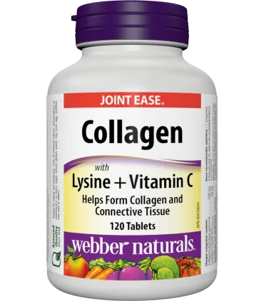 Колаген 500 mg (с Л-Лизин + Витамин С) x 120 таблетки Webber Naturals