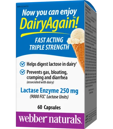 Лактаза Ензим 250 mg x 60 капсули Webber Naturals