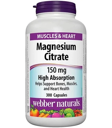 Магнезий Цитрат с висока абсорбция 150 mg х 300 капсули Webber Naturals