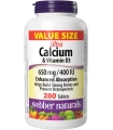 Ултра Калций 650 mg + Витамин D3 400 IU x 280 таблетки Webber Naturals