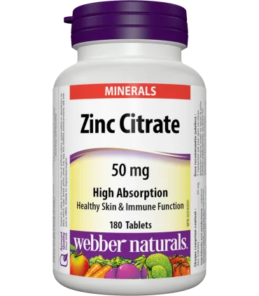 Цинк (цитрат) 50 mg x 180 таблетки Webber Naturals