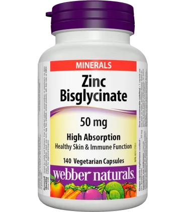 Цинк Бисглицинат High Asborption 50 mg  x 120 V капсули Webber Naturals