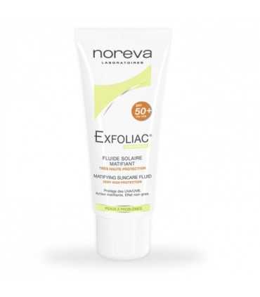 ЕКСФОЛИАК СЛЪНЦЕЗАЩИТЕН МАТИРАЩ ФЛУИД SPF 50+ 40 МЛ / EXFOLIAC SPF 50+ NOREVA / цена, информация