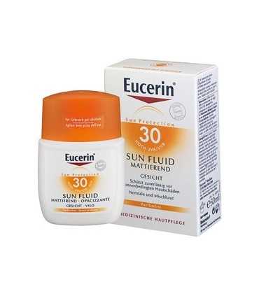 ЕУСЕРИН СЛЪНЦЕЗАЩИТЕН МАТИРАЩ ФЛУИД ЗА ЛИЦЕ SPF 30 50 МЛ