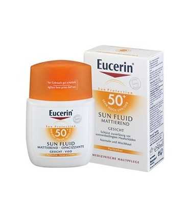 ЕУСЕРИН СЛЪНЦЕЗАЩИТЕН МАТИРАЩ ФЛУИД ЗА ЛИЦЕ SPF 50+ 50 МЛ
